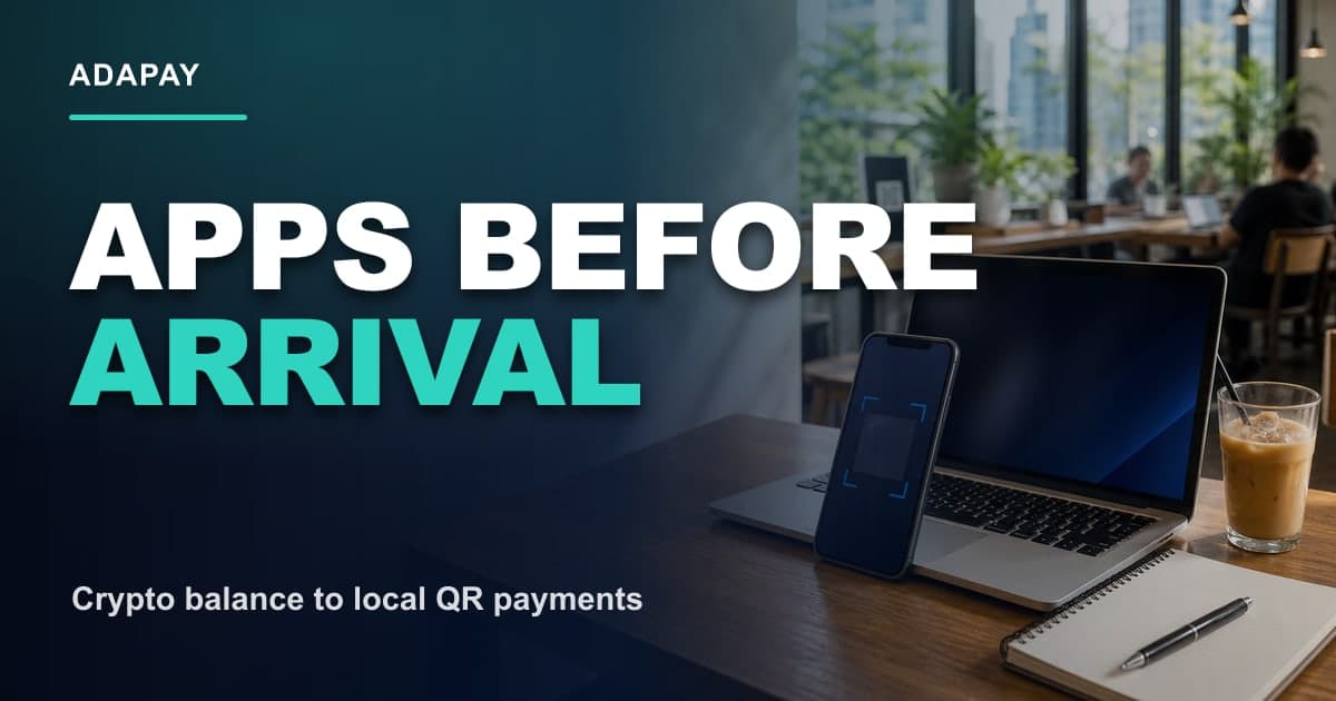 Traveler phone with maps, rides, bookings, translation, QR payments, and ADAPAY