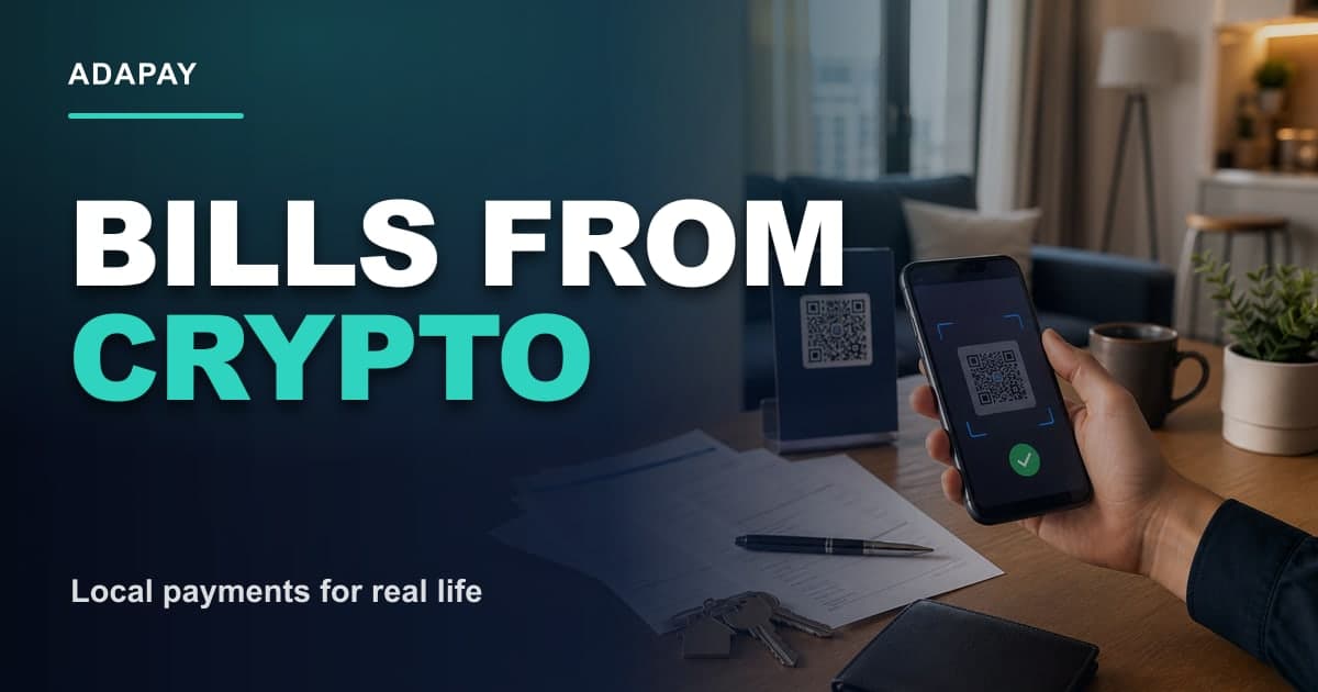 How to pay rent and bills abroad from a crypto wallet - Bills From Crypto ADAPAY Open Graph thumbnail