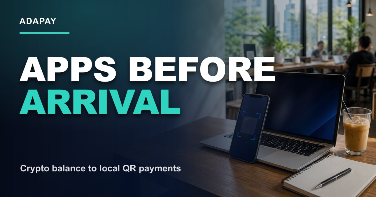 Traveler phone with maps, rides, bookings, translation, QR payments, and ADAPAY