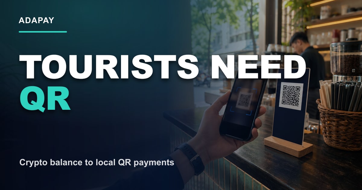 Tourist scanning a local QR payment in Asia with ADAPAY